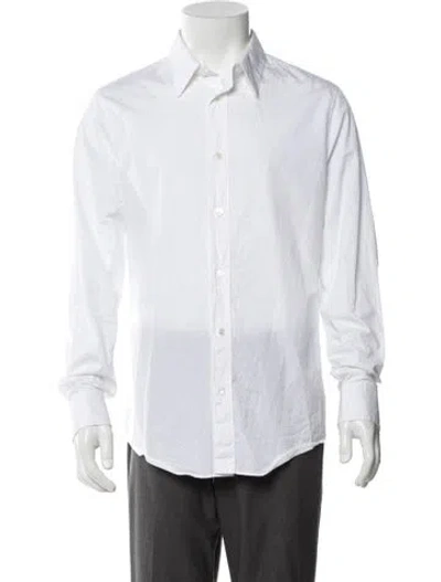 Pre-owned Celine Long Sleeve Dress Shirt In White