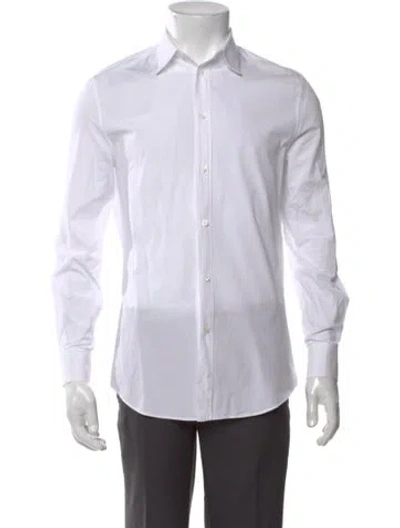 Pre-owned Celine Long Sleeve Dress Shirt In White