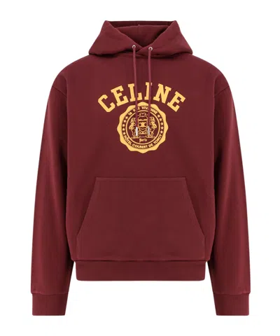 Celine Long Sleeve Hoodie In Red