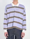 Celine Polo Sweater In Striped Cotton In Multi