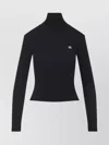 Celine Long Sleeve Slim Fit Turtleneck Top In Black