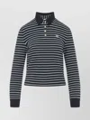 Celine Blue And Green Triomphe Ls Cotton Polo In Blue