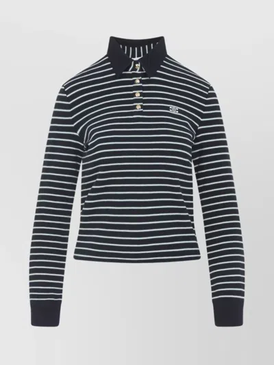 CELINE LONG SLEEVE STRIPED POLO SHIRT
