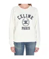 Celine Women Logo Cotton Sweatshirt In White