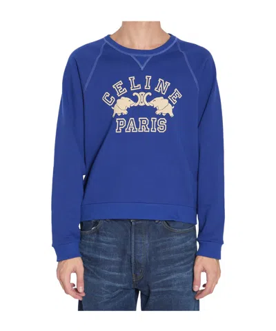 Celine Long Sleeve Sweatshirt In Blue
