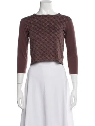 Pre-owned Celine Long Sleeve T-shirt In Burgundy