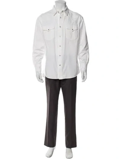 Pre-owned Celine Long Sleeve Western Shirt In White