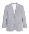 Celine Striped Polyester And Cotton Blend Single-breasted Jude Jacket In Blue And White In Gray