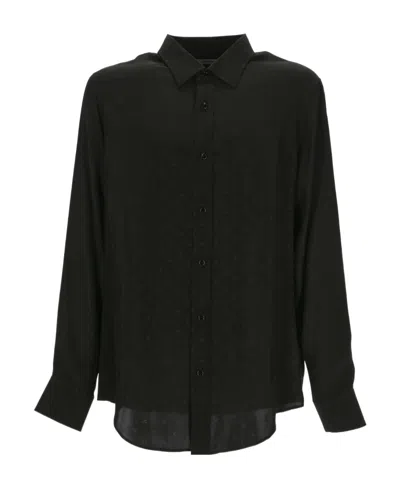 Celine Long-sleeved Button Shirt In Black