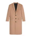 Celine Long-sleeved Camel Wool Coat In Brown