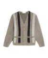 Celine Striped Wool-blend Cardigan In Nude