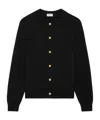 Celine Long-sleeved Cashmere Cardigan In Black