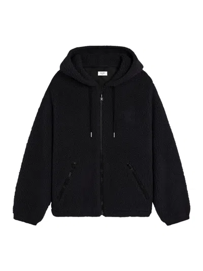 CELINE HOODED JACKET IN WOOL AND COTTON FLEECE