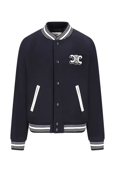 Celine Long-sleeved Casual Jacket In Blue