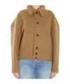 Celine Women Wool And Cashmere Bomber Jacket In Brown
