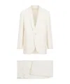 Celine Wool Suit With Belt Loops And Padded Shoulders In White