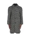 Celine Camden Wool Tweed Coat With Button Closure And Side Pockets In Multi