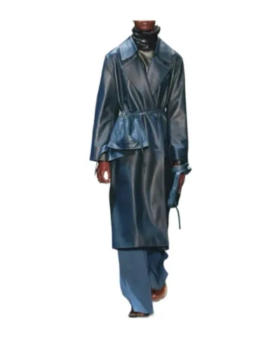 Celine Long-sleeved Coat In Blue