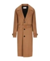 Celine Belted Button-up Coat In Brown