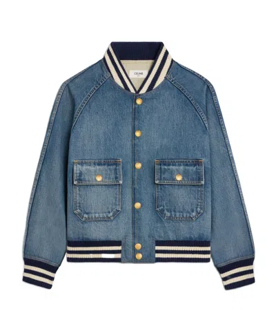 Celine Long-sleeved Denim Jacket In Multicolor