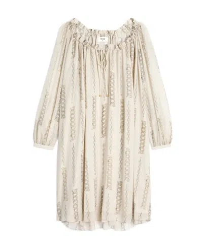Celine Long Sleeved Dress In Nude