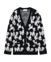 Celine Long-sleeved Jacquard Cardigan In Black