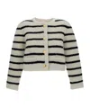 Celine Long-sleeved Knitted Jacket In Gray