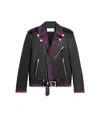 Celine Long-sleeved Leather Jacket In Black