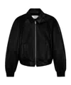 Celine Long-sleeved Leather Jacket In Black