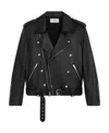 Celine Long-sleeved Leather Jacket In Black