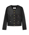 Celine Single-breasted Leather Jacket In Black