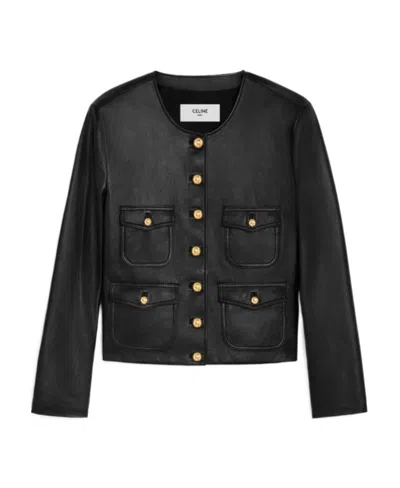 CELINE CARDIGAN JACKET IN SOFT LAMBSKIN