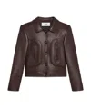 Celine Long-sleeved Leather Jacket In Black
