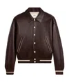 Celine Long-sleeved Leather Jacket In Black