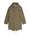 Celine Long-sleeved Parka Coat In Green