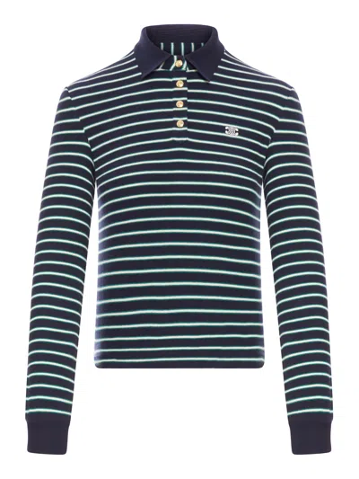 Celine Long-sleeved Polo Shirt In Green