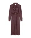 Celine Long-sleeved Printed Dress In Red