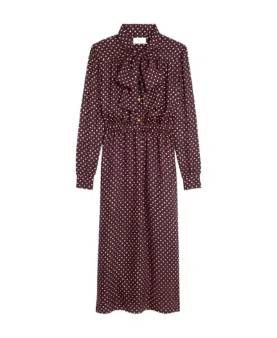 Celine Long-sleeved Printed Dress In Red