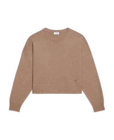 Celine Long-sleeved Round Neck Sweater In Brown