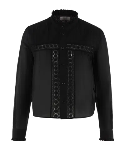 Celine Long-sleeved Shirt In Black