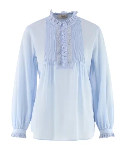 Celine Long-sleeved Shirt In Blue
