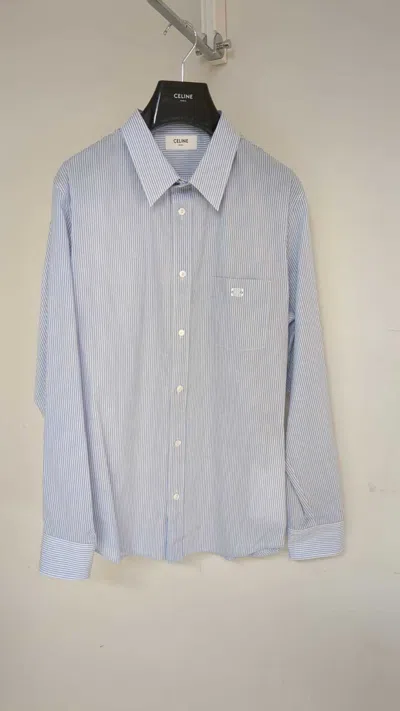 Celine Long-sleeved Shirt In Gray