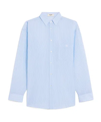 Celine Long-sleeved Striped Shirt In Blue