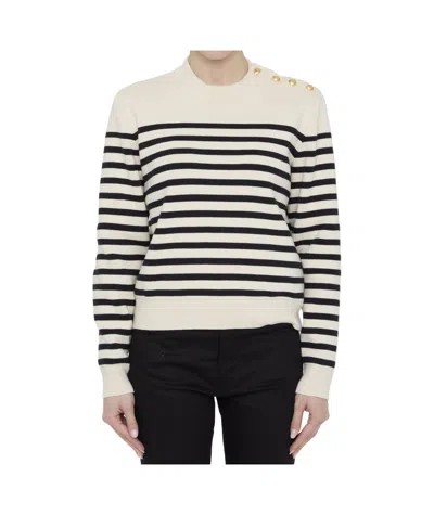 CELINE CREW NECK MARINIÈRE SWEATER IN COTTON