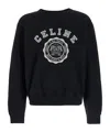 Celine Logo-print Cotton-jersey Sweatshirt In Black