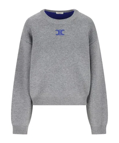 Celine Long-sleeved Sweater In Gray