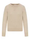 Celine Cashmere Sweater With Triomphe Logo In Neutral