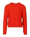 Celine Men Crew Neck Sweater In Wool In Red