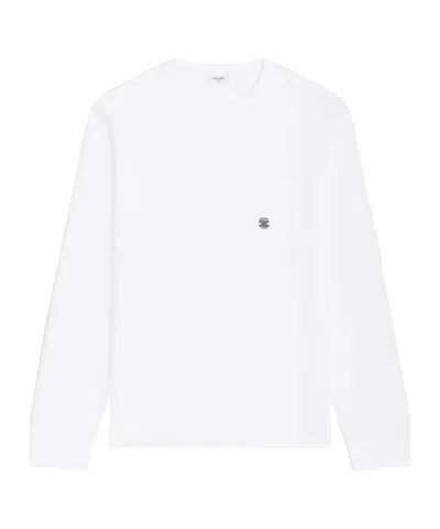 Celine Long-sleeved T-shirt In Cotton Jersey In White