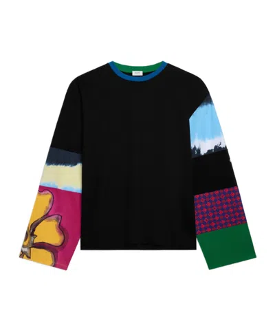 Celine Long Sleeved T-shirt In Cotton Jersey In Multi